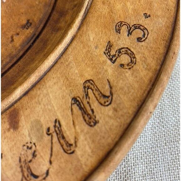 Our Daily Bread Vintage Hand Turned Wooden Plate Happy Easter 1953 - Picture 9 of 9